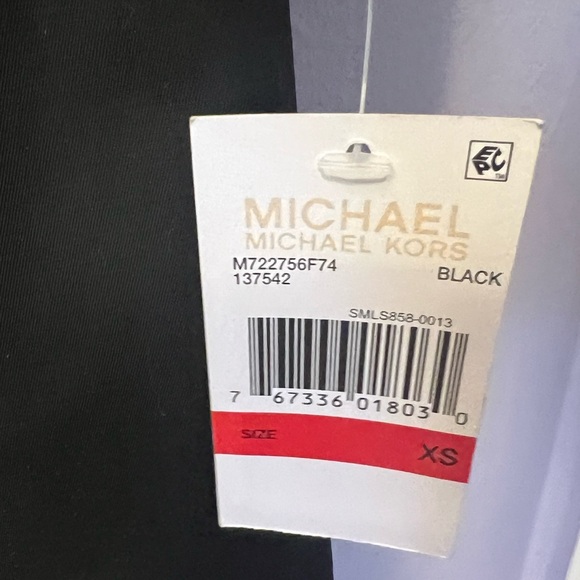 MICHEAL KORS Black Double-Breasted Rain Coat with Gold Accents - Picture 7 of 7